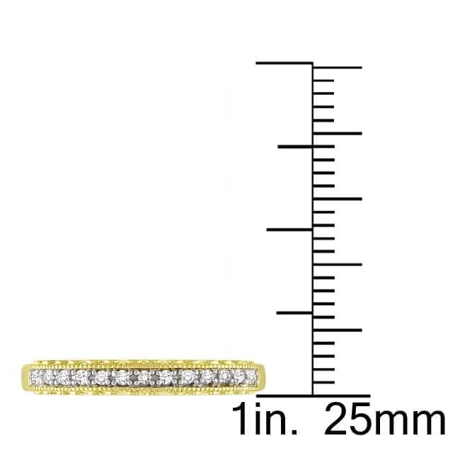 Miadora 10k Yellow Gold 1/10ct Diamond Vintage Anniversary Stackable Heart Wedding Band Ring - White