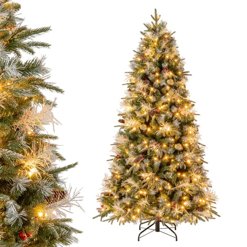 Costway 5/6/7 FT Artificial Christmas Tree with 602/806/1072 Branch - Green - See Details - 7 Foot