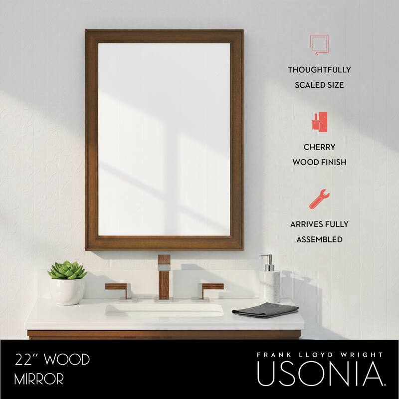 Frank Lloyd Wright USONIA® Progression 22 or 28-inch Wood Mirror