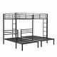 preview thumbnail 8 of 24, Full Over Twin & Twin Bunk Bed with Guardrail, MDF Shelf, Space-Saving Design, Black