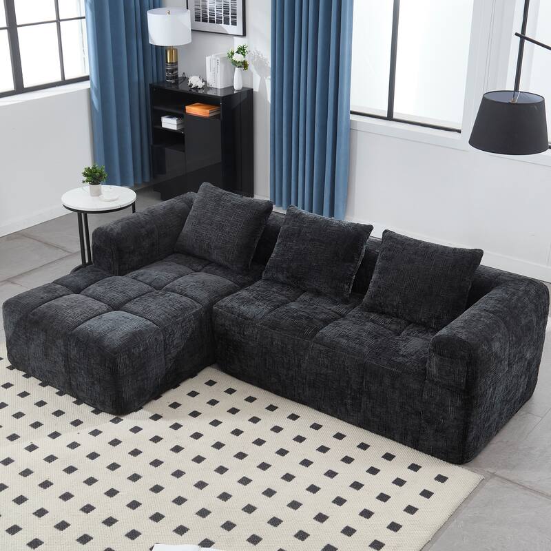 Chenille Fabric Modular L Shaped Sectional Sofa,Free Combination