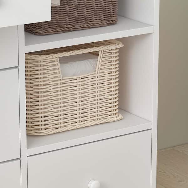 Timechee 47.2"W 5 Drawers Wooden Changing Table Dresser