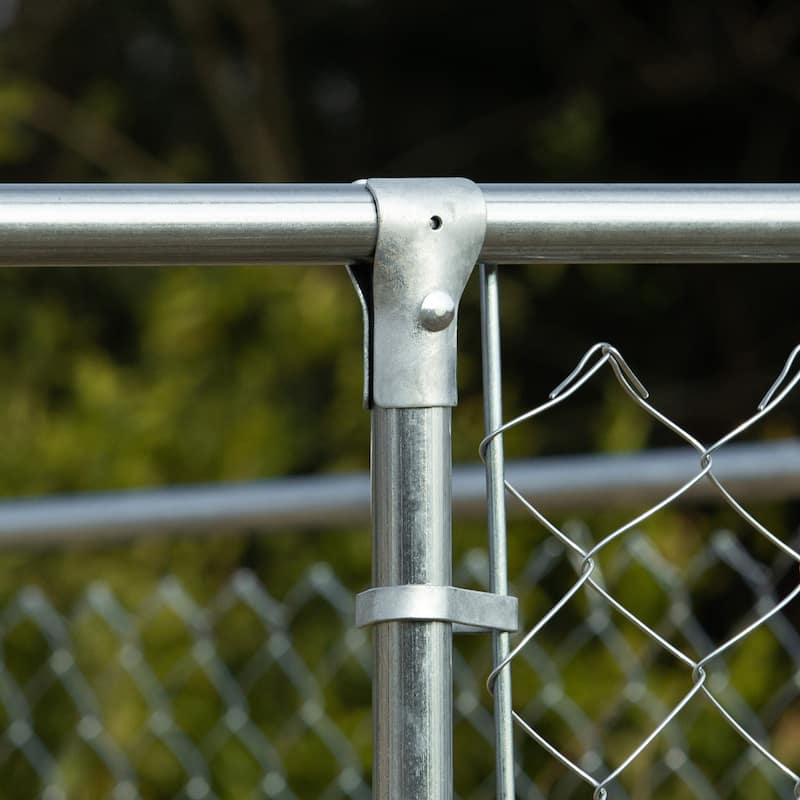 PawHut Outdoor Dog Kennel Galvanized Chain Link Fence Heavy Duty Pet Run House Chicken Coop with Secure Lock Mesh Sidewalls