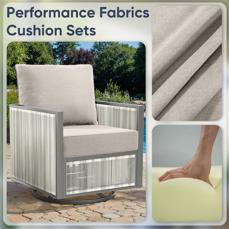 Outdoor Deep Seat Cushion 24 x 24 x 6 Inch - Beige - 6 Inch