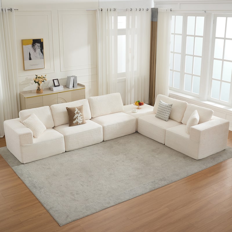 Oversized Chaise Lounge Sofa with Pillows