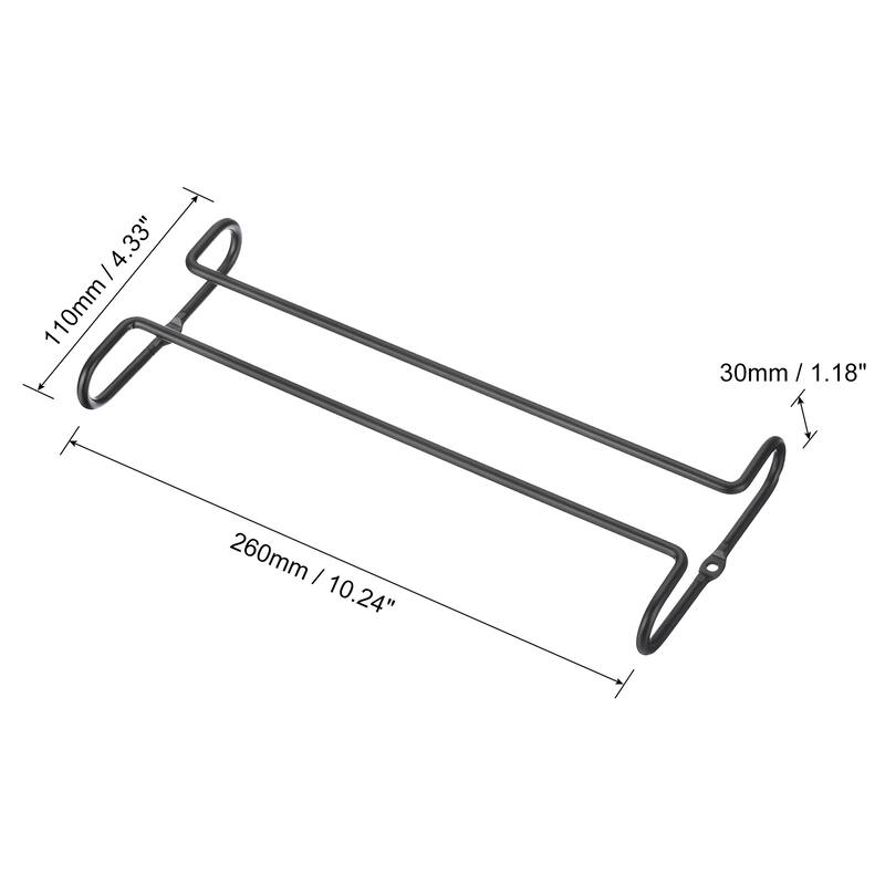 10.24 Inch Wine Glass Holder, Stainless Steel Wine Glass Rack - Black - 1pcs