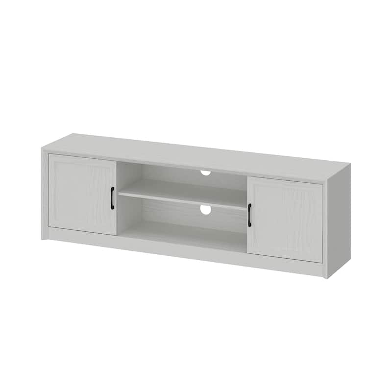 Modern TV Stand with Adjustable Shelf and Cabinet Doors, Media Console for 70” TV