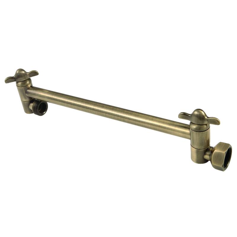 Kingston Brass Plumbing Parts 10-Inch Adjustable High-Low Shower Arm - Antique Brass