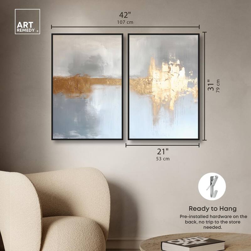 Serenity in Gold I Canvas Set of 2 by Art Remedy
