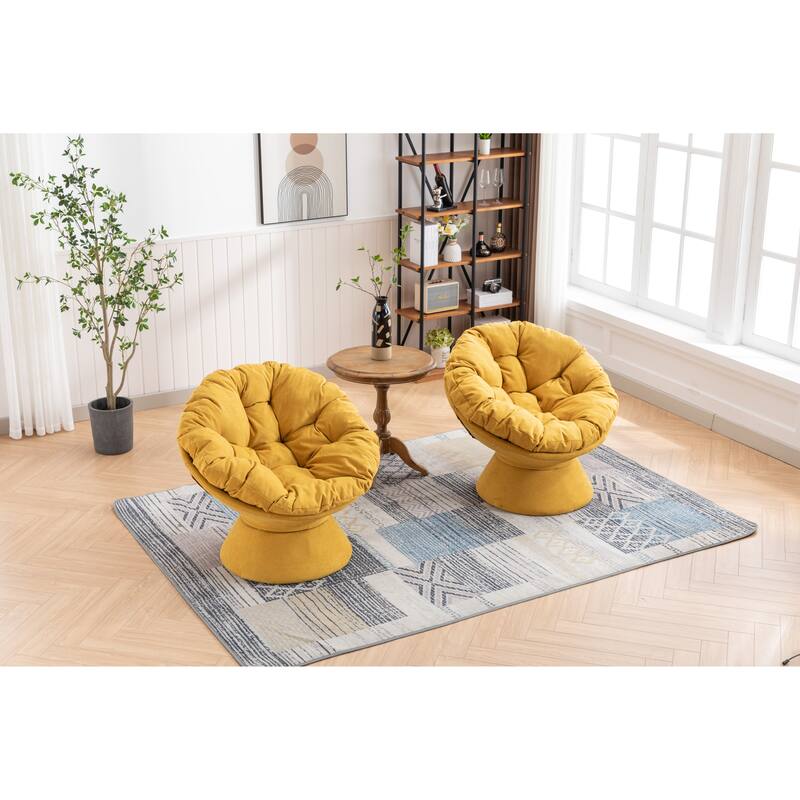 Oversized Swivel Accent Chair, 360-Degree Swivel Barrel Chair, Papasan Chair for Living Room and Bedroom Comfort