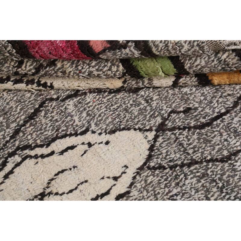 Abstract Modern Moroccan Oriental Area Rug Hand-knotted Wool Carpet - 5'11" x 10'7"