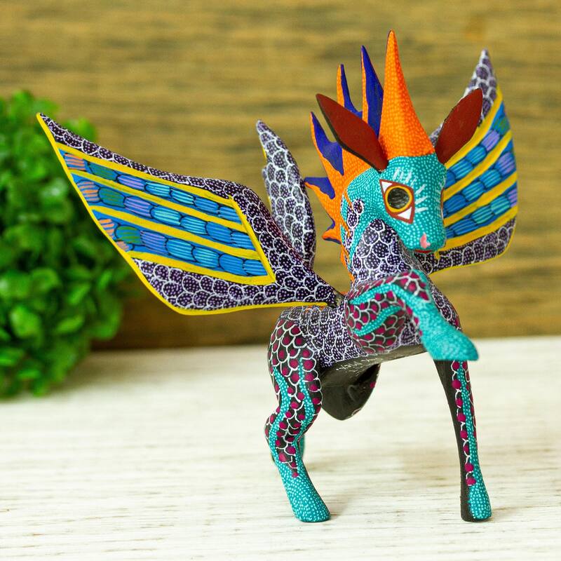 Novica Handmade Fantastic Pegasus Wood Alebrije Sculpture