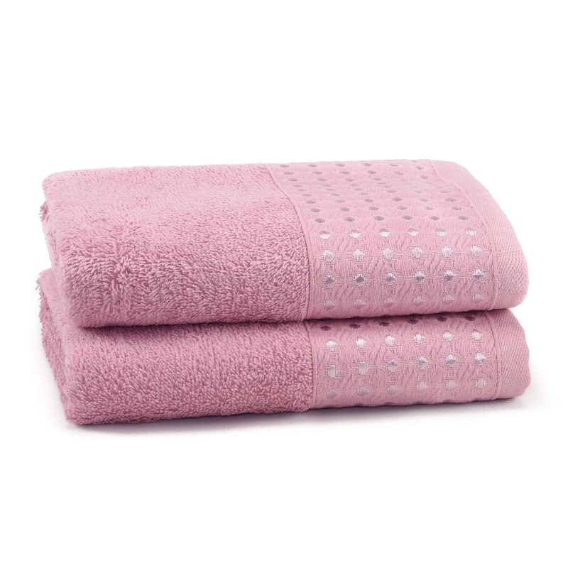 East'N Blue Petek Turkish Cotton Hand Towel (Pack of 2) - Rose