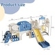 preview thumbnail 12 of 16, 11 in 1 Toddler Slide for Age 1-4 with Basketball Hoop, aisle, swing - 116.54" x 64.96" x 44.09"