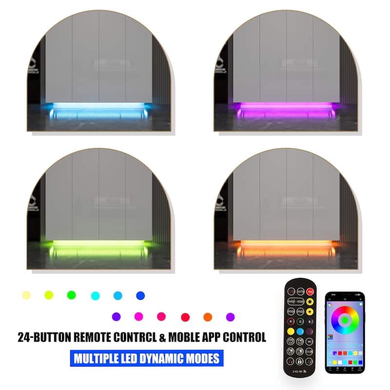 63"W Family 4-Door Wardrobe Armoire Closet Storage LED Light High Gloss - N/A