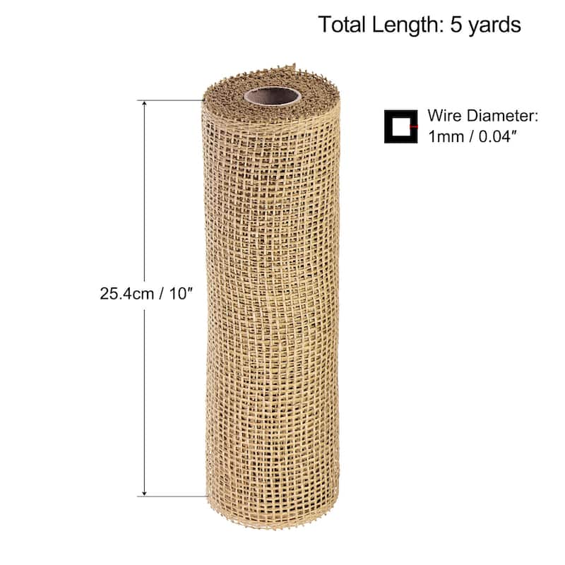 1 Roll PP Burlap Mesh 10" x 5 Yard Decorative Wreath Wrapping Ribbon - Beige