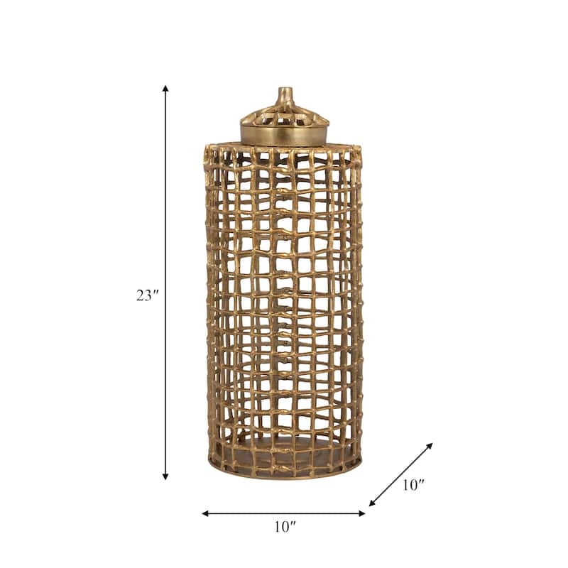 Sagebrook Home Metal Cylinder Lidded Jar