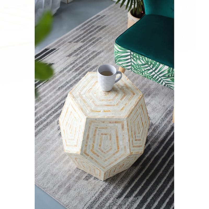 Hexagonal Capes Capiz Stool