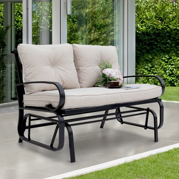 Nuu Garden Outdoor Twoseat Rocking Chair with Cushion Overstock
