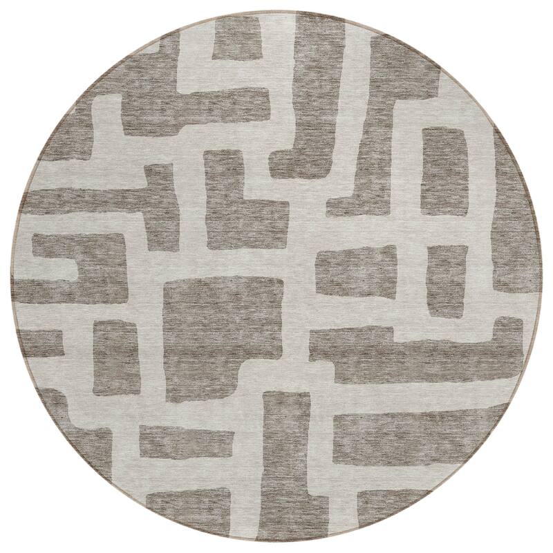 HomeRoots Abstract Transitional Rectangle Outdoor Rug