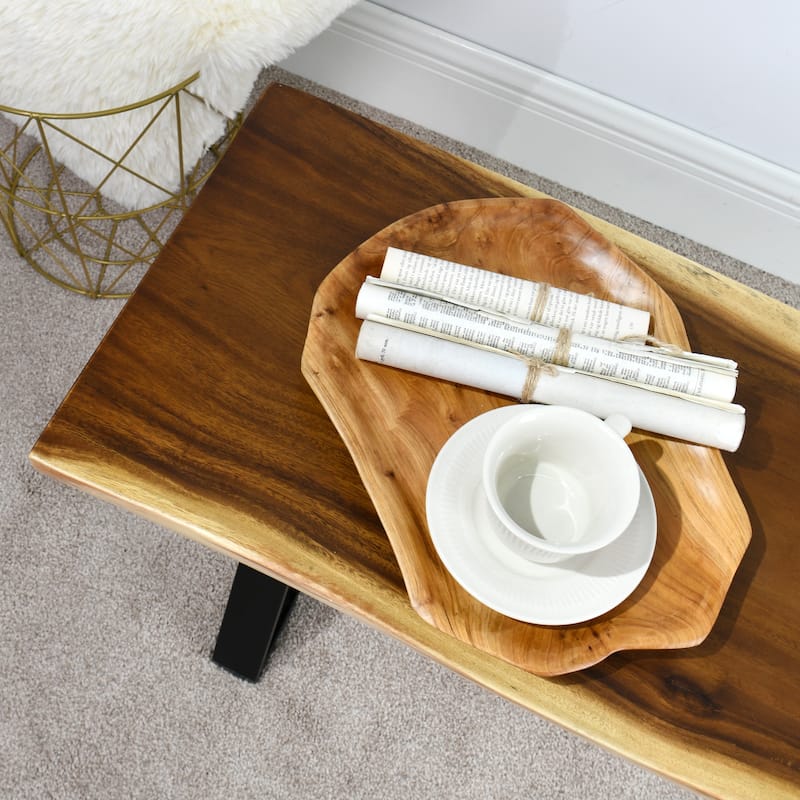 Natural Wood Rectangle Bench