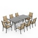 preview thumbnail 65 of 174, Patio Dining Set, Outdoor Dining Table and Chairs Set with Textilene Chairs, Adjustable Umbrella Hole for Garden, Backyard