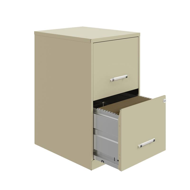 Space Solutions 18" Deep 2-drawer Metal File Cabinet, Putty