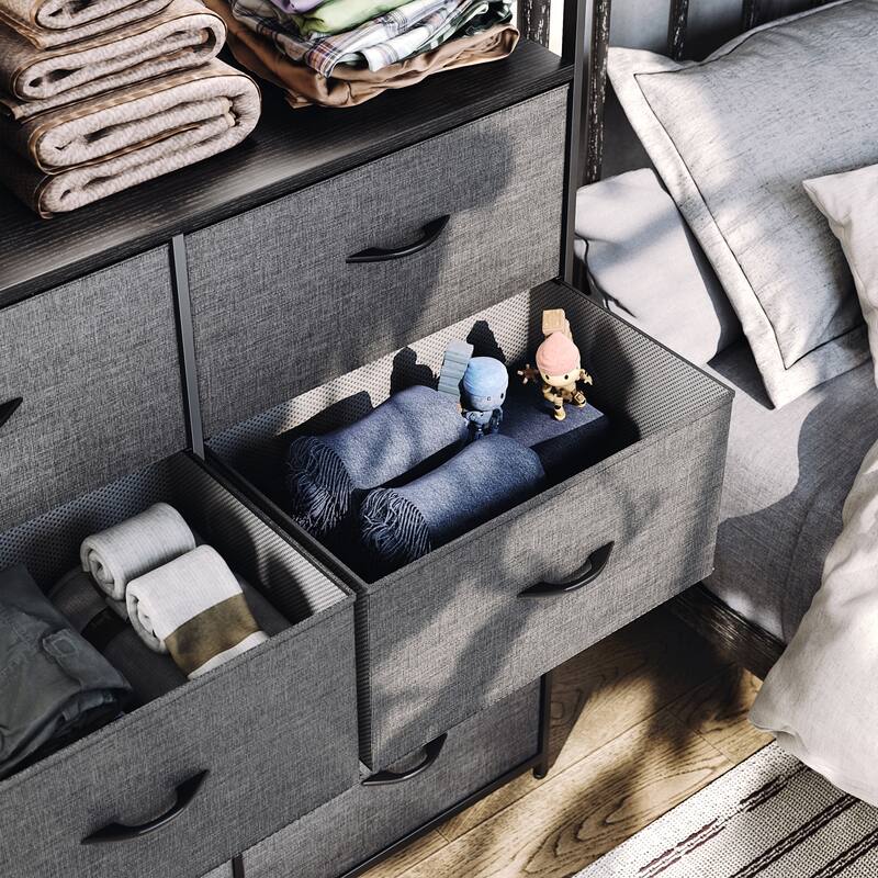 Modern Wide Dresser Storage Tower with 8 Drawers