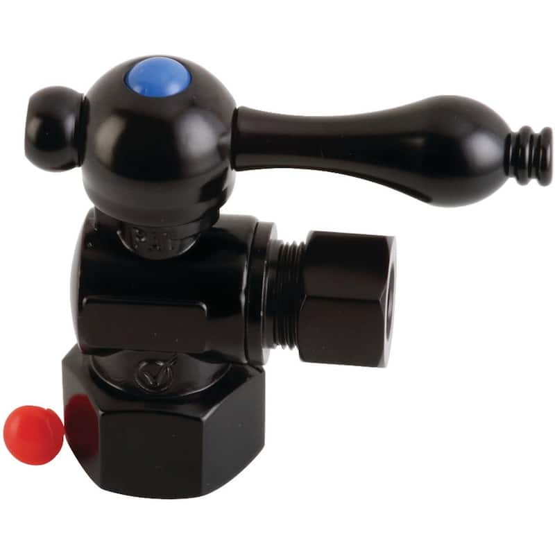 Kingston Brass Vintage Quarter Turn Valves (1/2" FIP X 3/8" O.D. - Matte Black