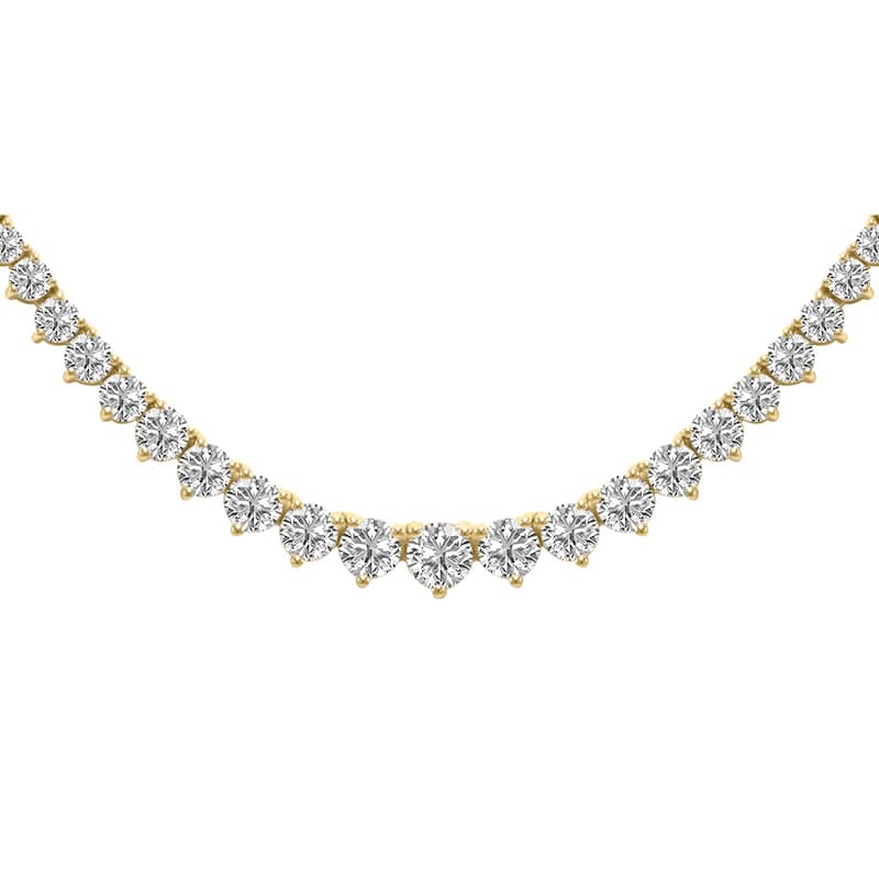 Marquee 7 Carat TW Graduated Lab Grown Diamond Tennis Necklace in 14K Yellow Gold