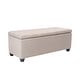 preview thumbnail 1 of 6, Porthos Home Ved Storage Bench, Flip Top, Fabric Upholstery Beige