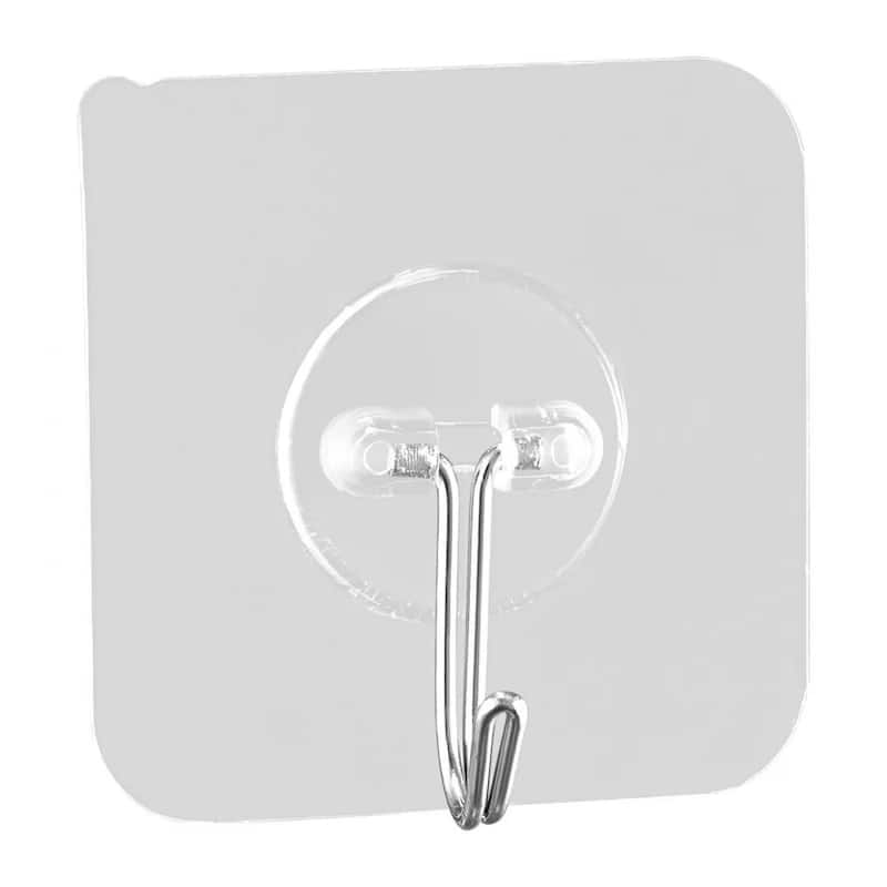 12-Pack Self-Adhesive Wall Hooks Stainless Steel with PVC Waterproof Surface for Home - 2.24 x 2.24 x 0.866 in