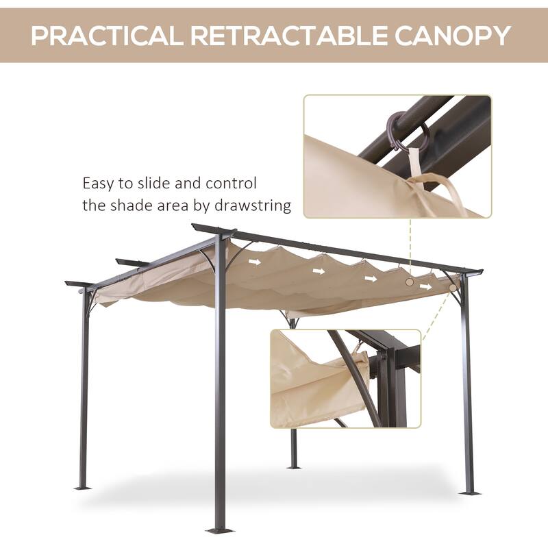 11.5' x 11.5' Outdoor Retractable Pergola Canopy
