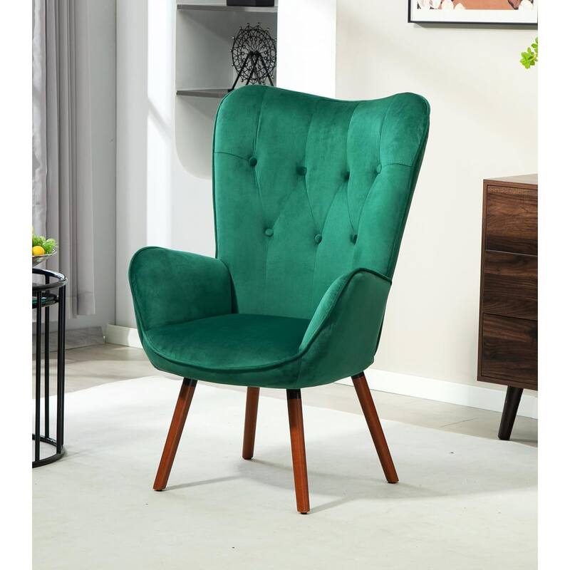 Kreedence 26.38" W Microfiber Accent Chair with Wing Back Design