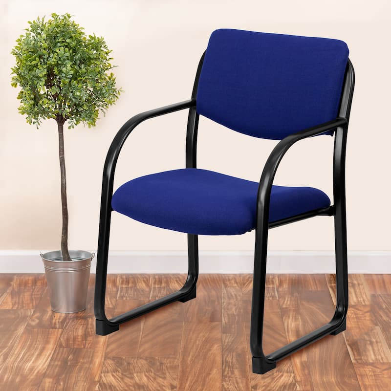 Fabric Executive Side Reception Chair with Sled Base