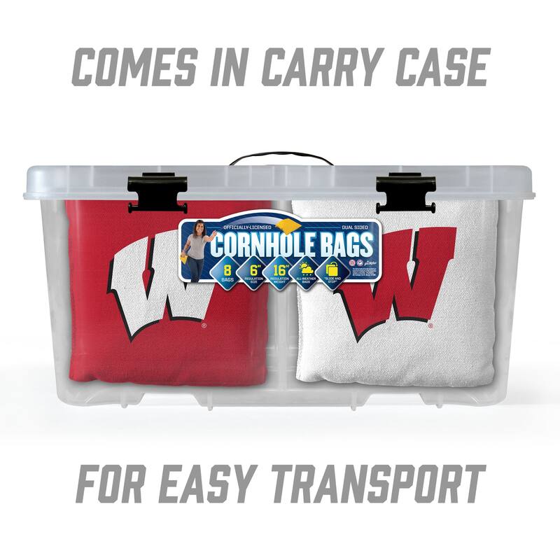 Wisconsin Badgers NCAA Dual Sided Pro Stop & Slide Cornhole Bags