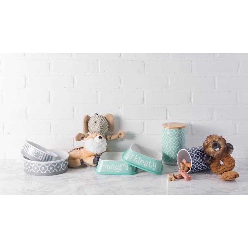 Bone Dry Paw Lattice Print Ceramic Treat Canister