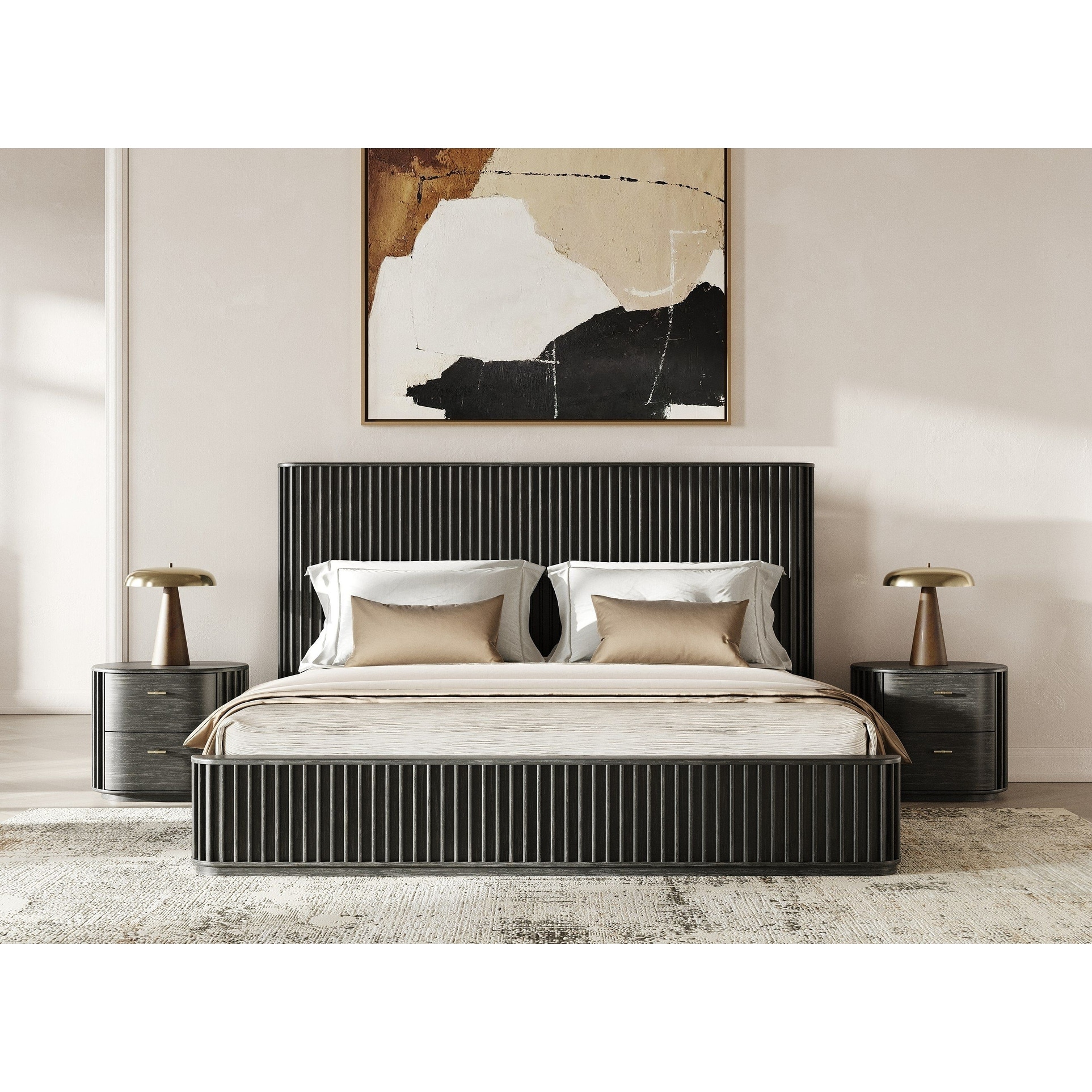 Modrest Fields Modern Black Acacia Bed - Bed Bath & Beyond - 42689704
