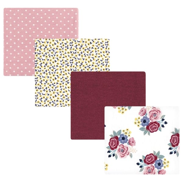 slide 1 of 1, Hudson Baby Infant Girl Cotton Flannel Receiving Blankets, Blush Navy Floral, One Size - Blush Navy Floral - One Size One Size - Blush Navy Floral