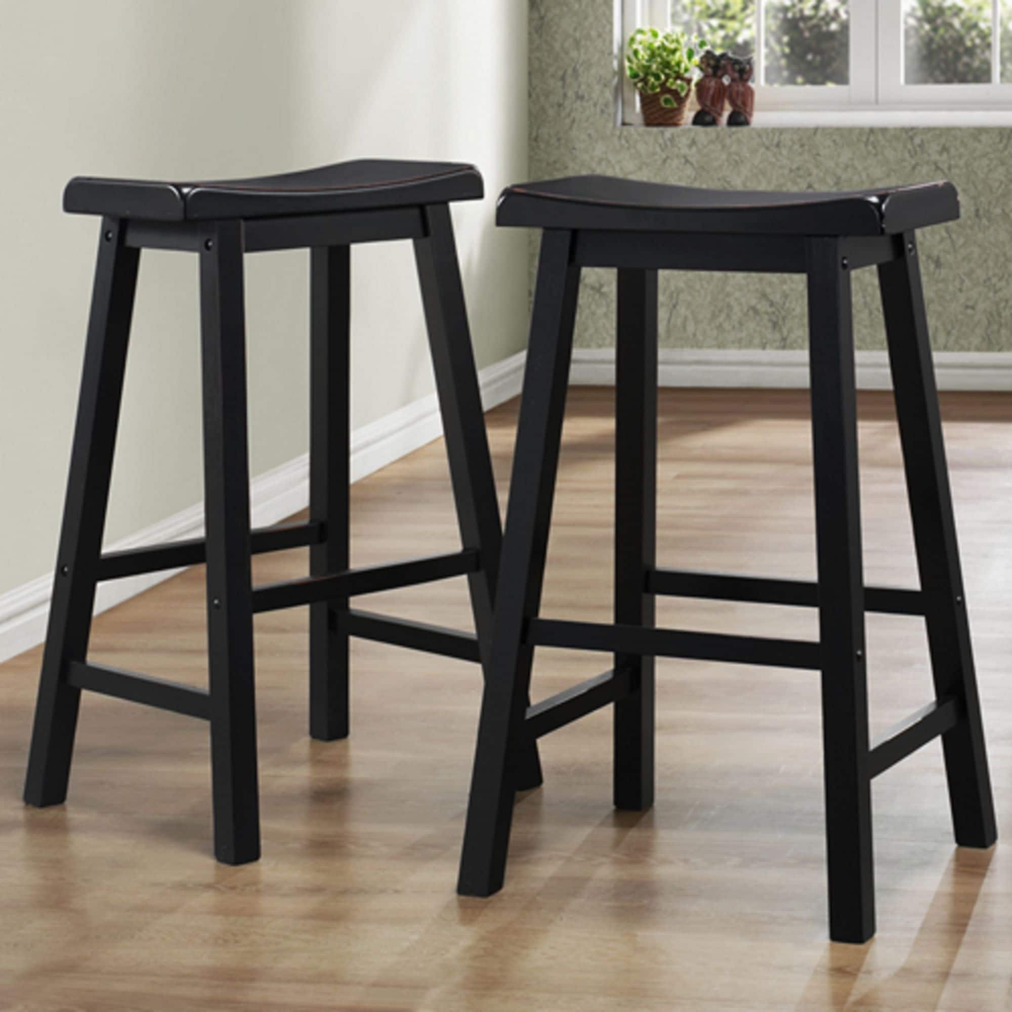 iNSPIRE Q Bold Salvador Saddle 29-inch Counter Height Backless Stools (Set of 2)