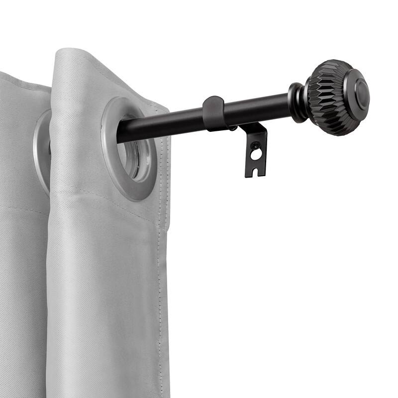 UTOPIA ALLEY Wall Mounted 3/4 Inch Curtain Rod - Adjustable Drapery Rods, Gold Curtain Rods, Bedroom Decorative Curtain Rods - 86-120 - Black