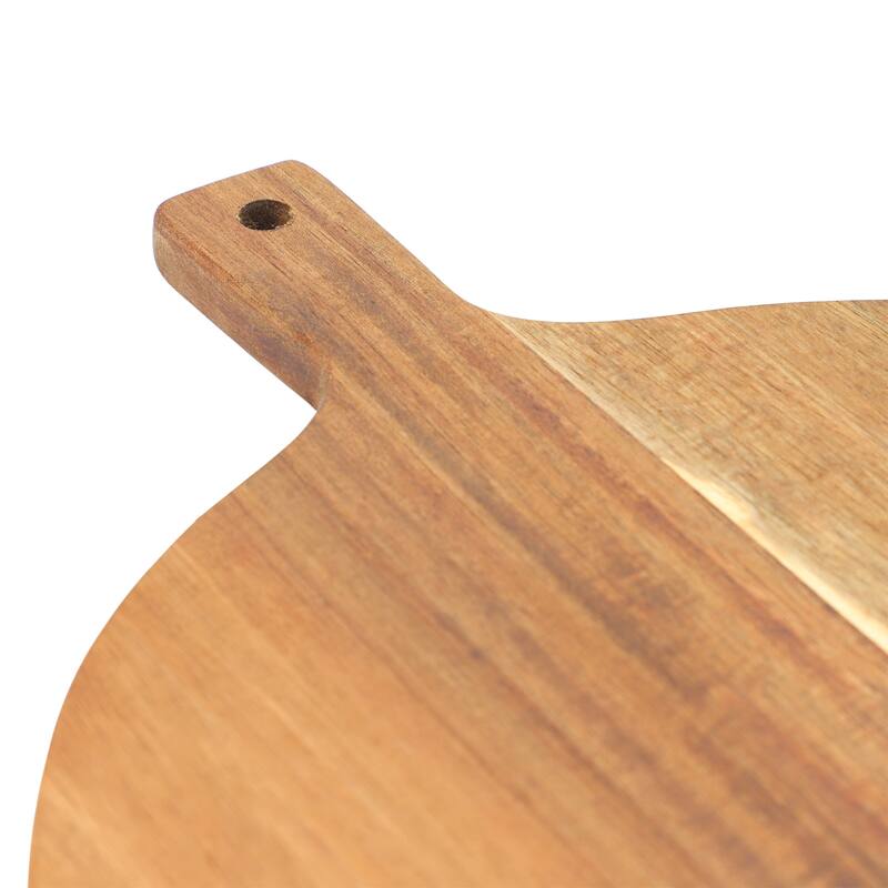 MegaChef 12 Inch Acacia Wood Round Serving Board with Handle