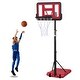 preview thumbnail 10 of 24, Portable Adjustable Height Basketball Hoop with 44" Backboard, Wheels