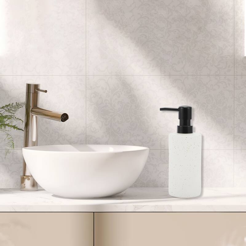 Cylindrical Simple Soap Pump Dispenser for Bathroom Hotels 350ml 1 Pcs - White Black