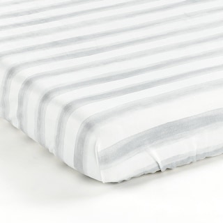 Lush Decor Watercolor Stripe Soft & Plush Fitted Crib Sheet - 52"x 28" x 9"