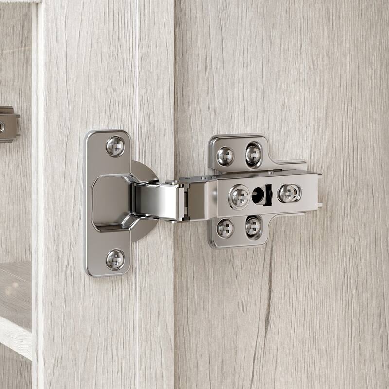 Bookcase Cabinet with Glass Doors and Drawers Multi-Purpose Storage Display Hutch for Living Room or Dining Room