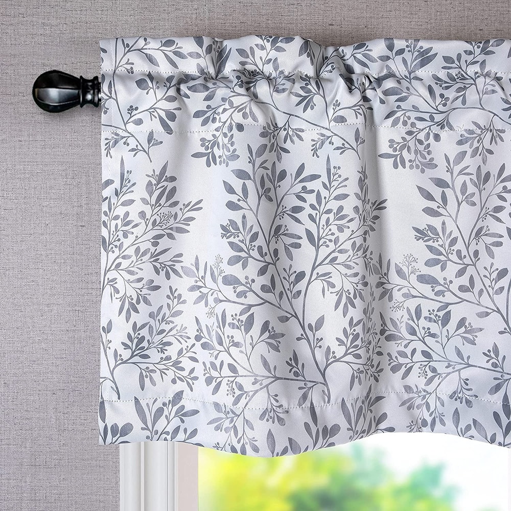 DriftAway Darby Branch Botanical Natural Printed Pattern Window Curtain Valance - 52" width x 18" length