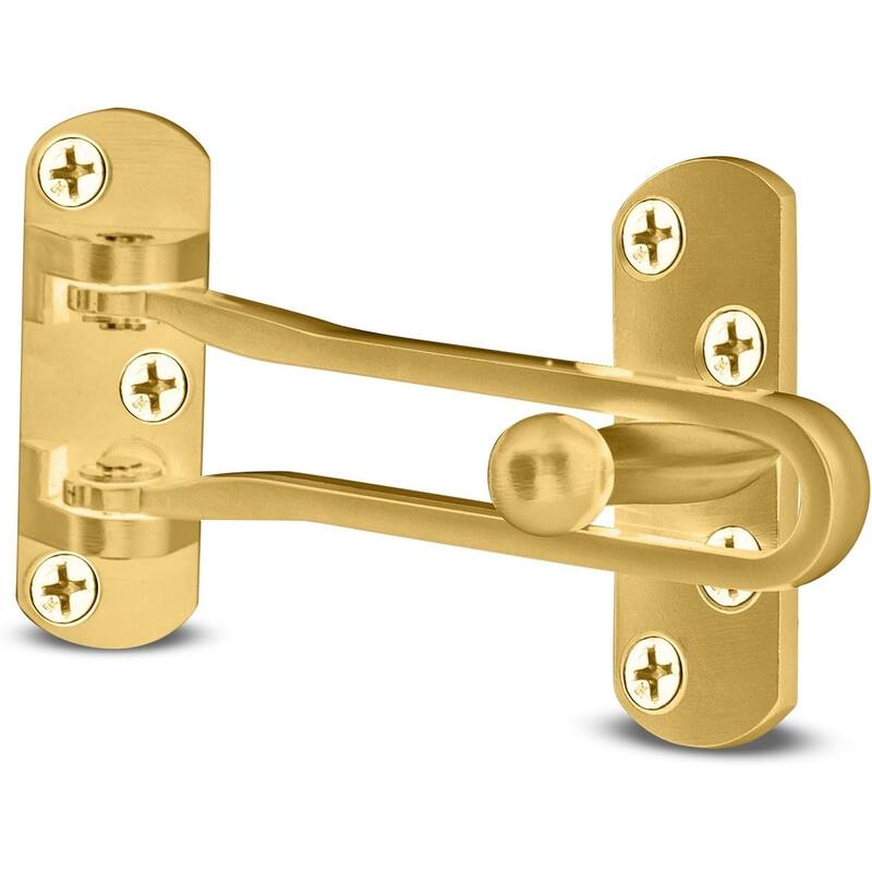 Mega Handles Safety Door Locks and Hooks Stopper for Kids | Added Home Security Door Accessory - Satin Brass