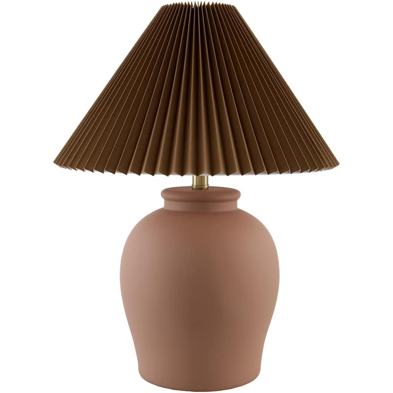 Livabliss Besson Traditional Accent Table Lamp - 22"H x 17"W x 17"D - Terracotta/Gold