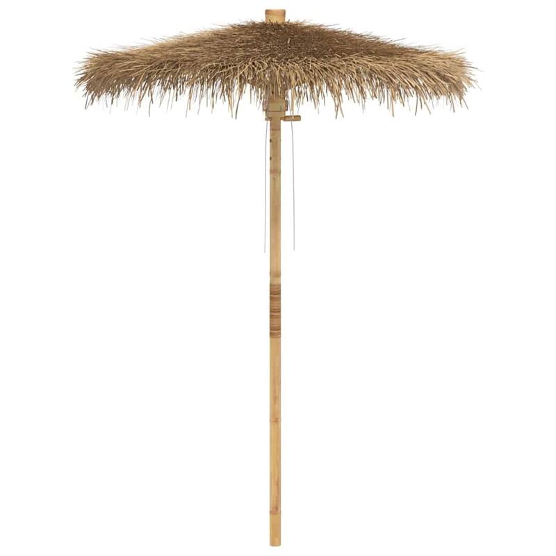 vidaXL Tiki Umbrella Natural Bamboo, Banana Leaf 59.1 in diameter - 82.7 x 59.1 x 16.5 in